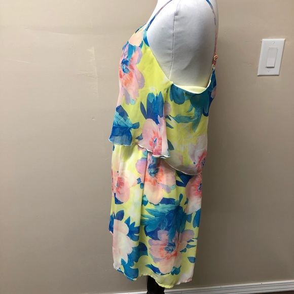 Charlotte Russe Floral Neon Dress Size Medium - Picture 2 of 8